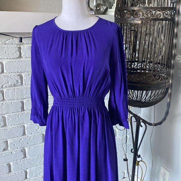 KATE SPADE New York ZARI DRESS CREPE ELASTIC SHIRRED WAIST FIT FLARE 8 - Picture 3 of 10